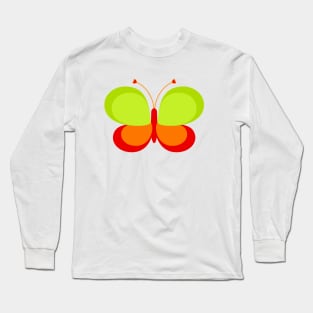 Green and Orange Butterfly Long Sleeve T-Shirt